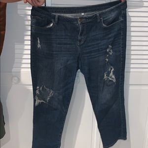 Ripped cropped jeans